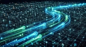 Flowing digital currency network visualization